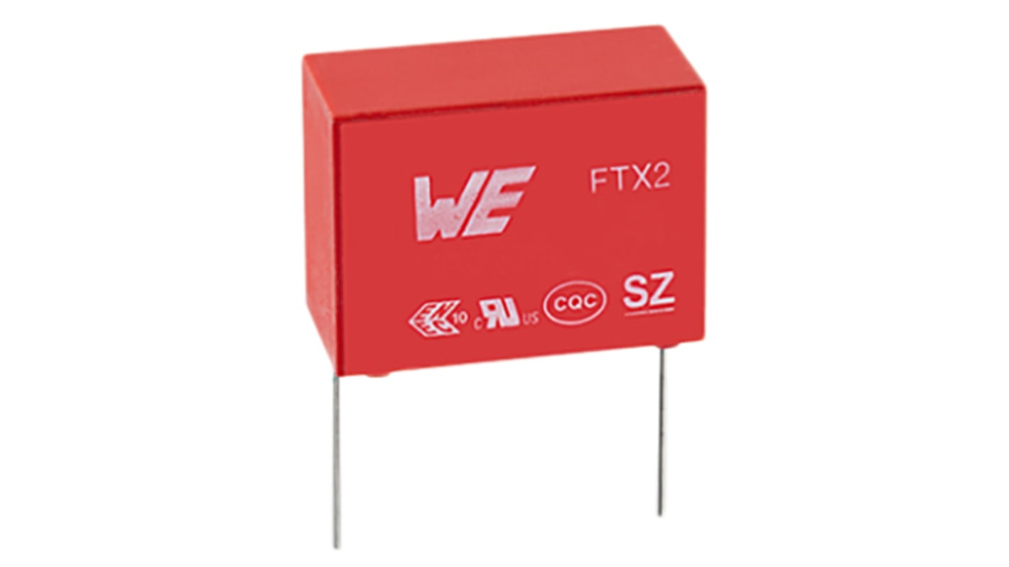 Wurth Elektronik WCAP-FTX2 Metallised Polypropylene Film Capacitor, 275V ac, ±10%, 10nF