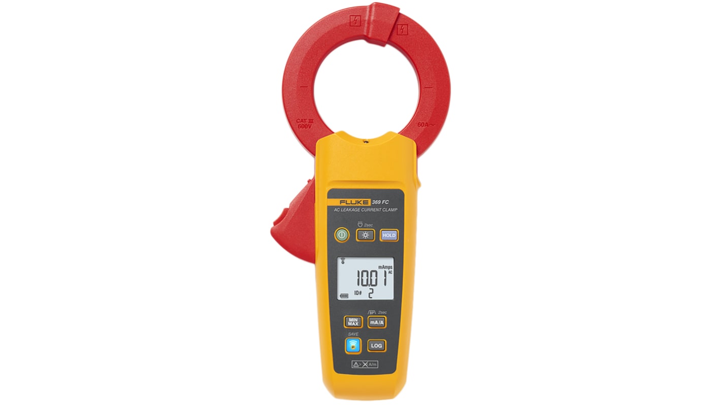 Fluke 369 FC Clamp Meter Wi-Fi, Max Current 60A ac CAT III 600V With RS Calibration