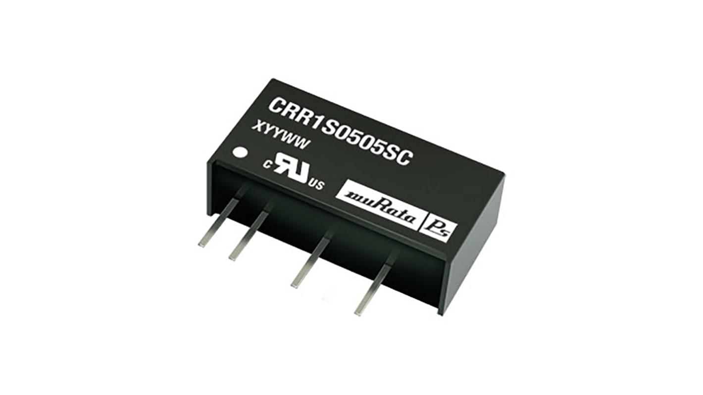 Murata Power Solutions CRR1 DC-DC Converter, 5V dc/ 200mA Output, 4.5 → 5.5 V dc Input, 1W, Through Hole, +85°C