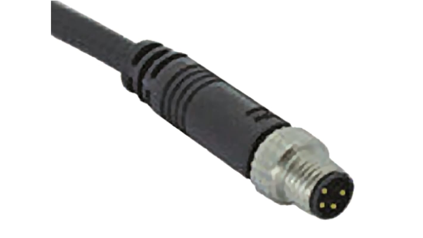 TE Connectivity Male 4 way M12 to Unterminated Sensor Actuator Cable, 5m