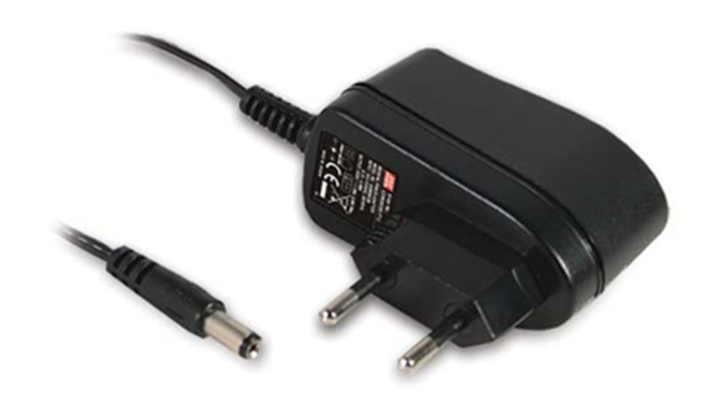 MEAN WELL GSM06E Steckernetzteil AC/DC-Adapter 6W, 100V ac, 5V dc / 1.2A Medizin-Zulassung, EU-Netzstecker