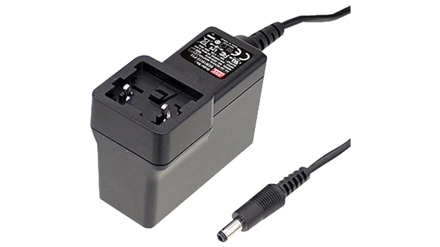 MEAN WELL GEM18I Steckernetzteil AC/DC-Adapter 18W, 100V ac, 15V dc / 1.2A Medizin-Zulassung, Universal-Stecker