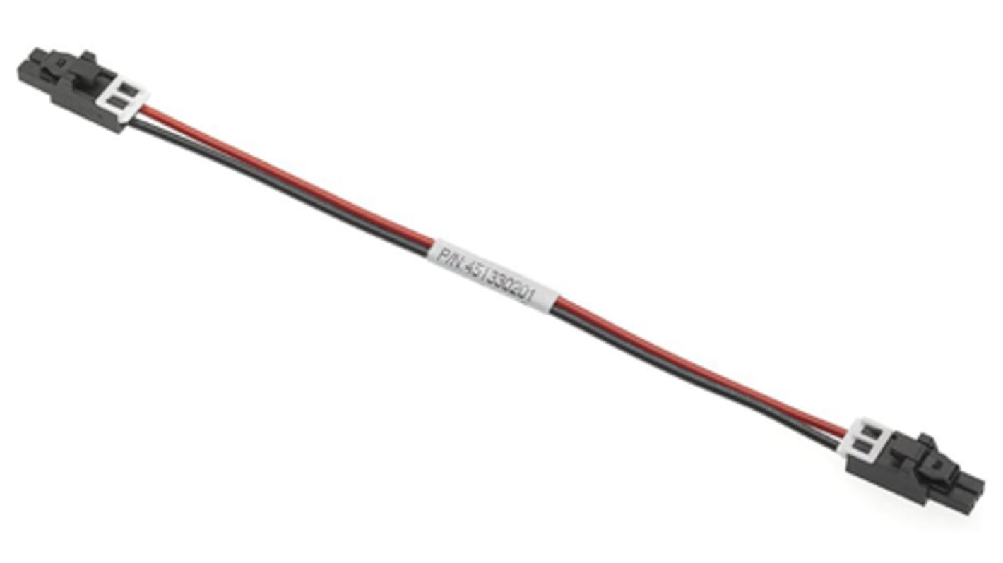 Conjunto de cables Molex Ultra-Fit 45133, long. 300mm, Con A: Macho, 2 vías, Con B: Macho, 2 vías, paso 3.5mm