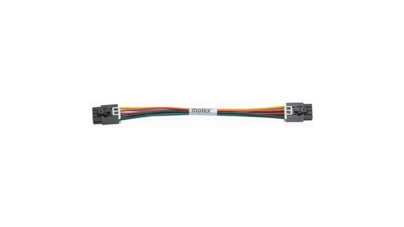 Conjunto de cables Molex Ultra-Fit 45133, long. 150mm, Con A: Macho, 8 vías, Con B: Macho, 8 vías, paso 3.5mm