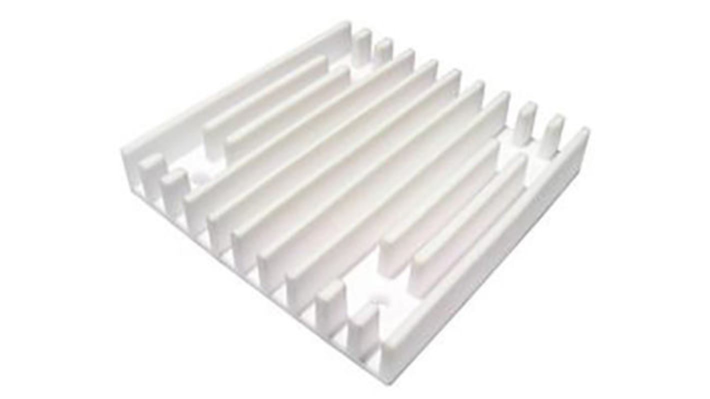 Heatsink, Universal Square Ceramic, 2.4 °C/W @ 400 lfm, 4.3 °C/W @ 100 lfm, 70 x 70 x 12mm, Adhesive, Screw