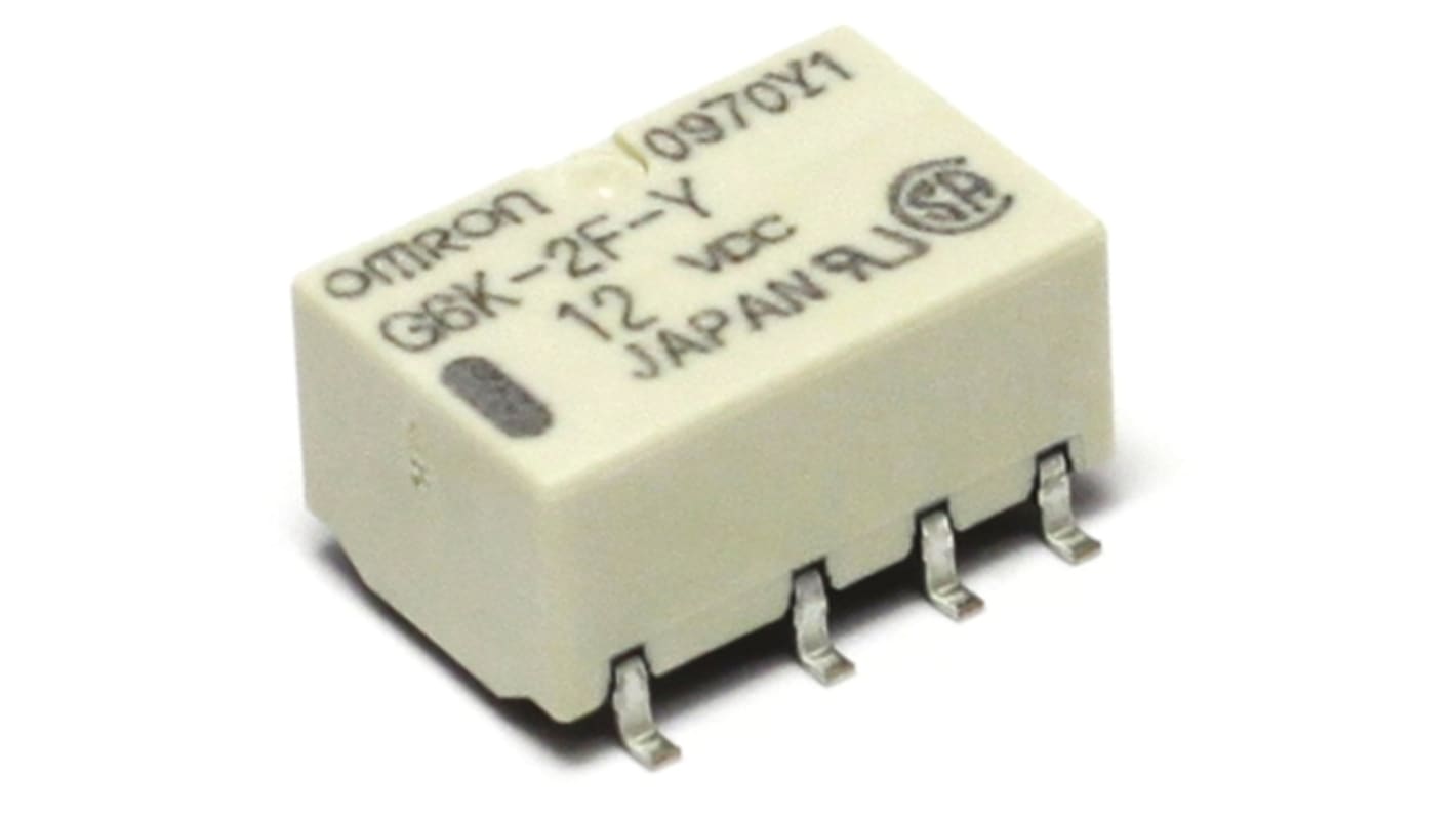 Omron Surface Mount Latching Signal Relay, 4.5V dc Coil, 1A Switching Current, DPDT