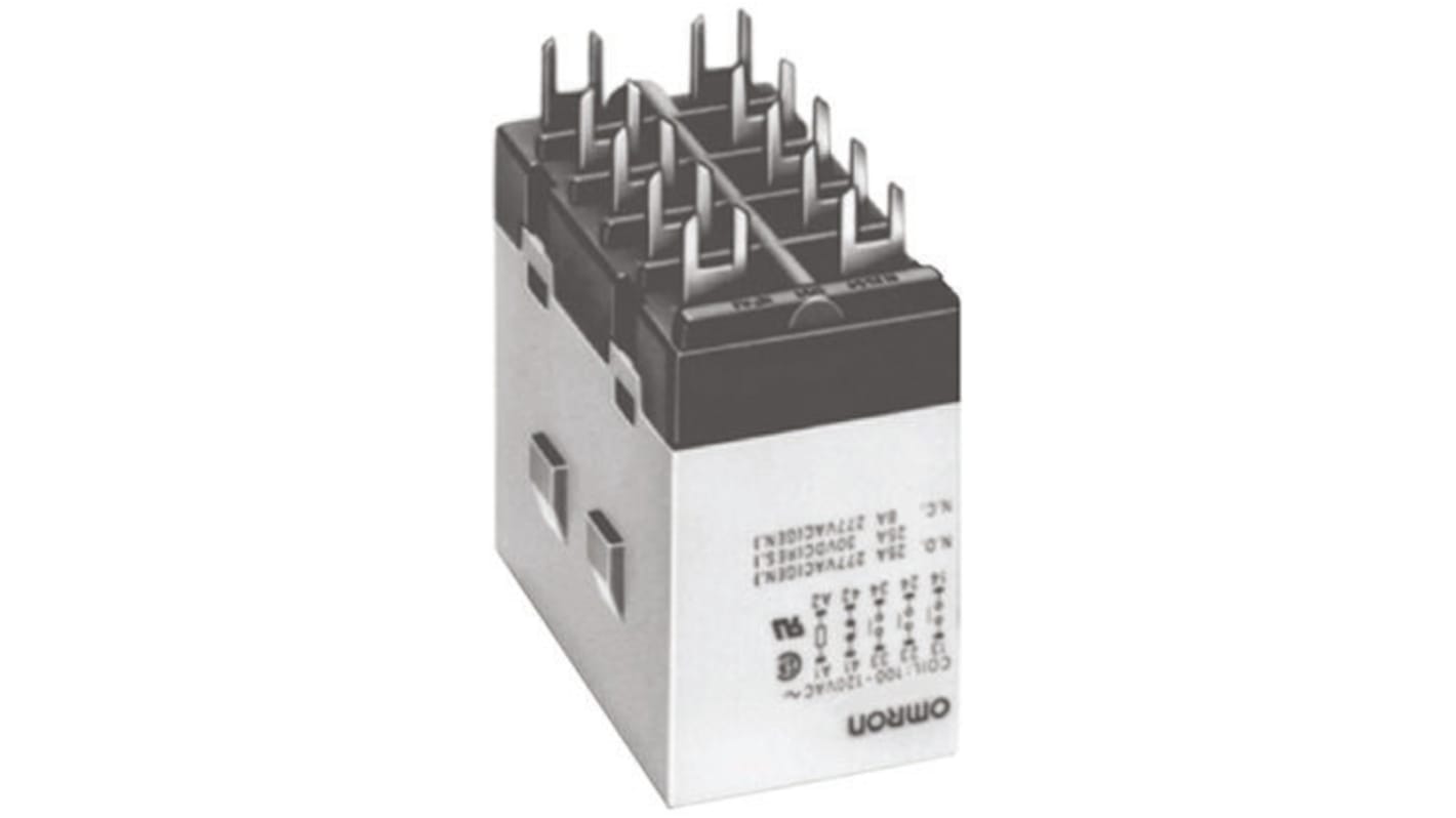 Omron PCB Mount Power Relay, 120V ac Coil, 25A Switching Current, DPDT