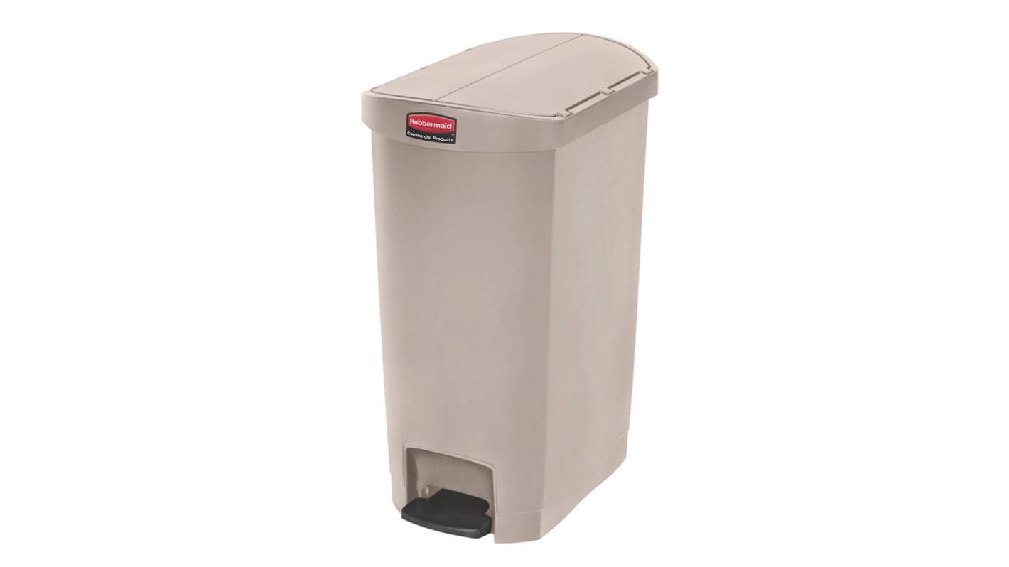 Cubo de basura Rubbermaid Commercial Products Beige con pedal de 50L de Polietileno