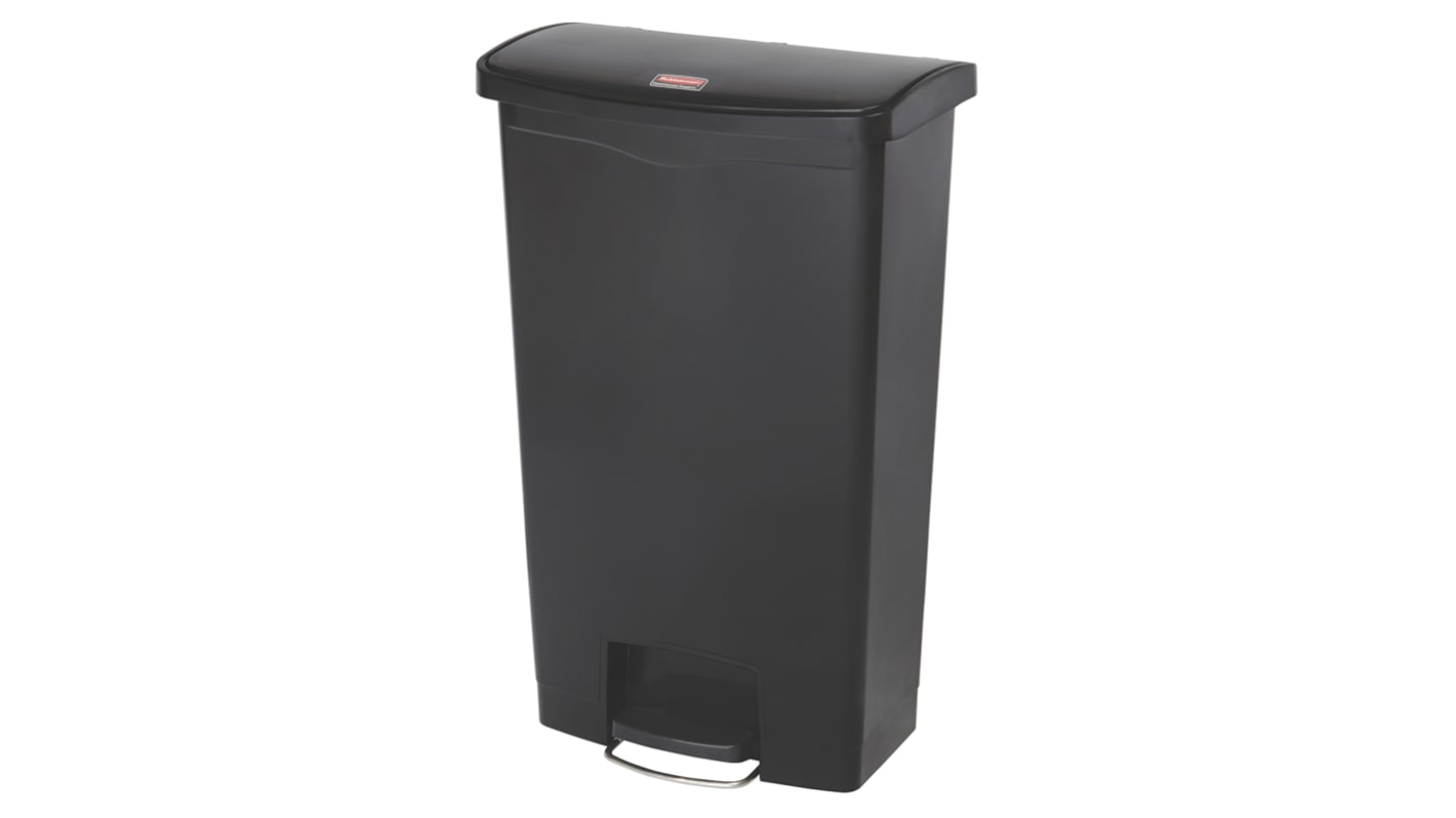 1883613 Rubbermaid Commercial Products Slim Jim 68L Black Pedal PE Waste Bin RS