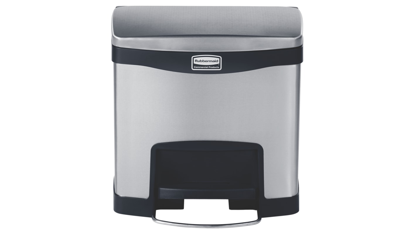 Contenedor Rubbermaid Commercial Products Cromo con pedal de 15L de Acero Inoxidable