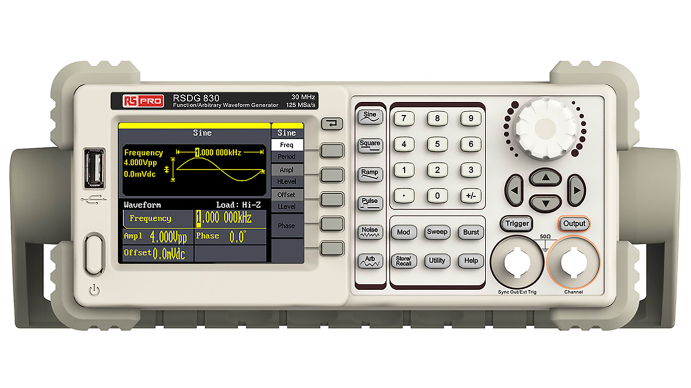 Generador de forma de onda arbitrario RS PRO, frecuencia de 0 MHz → 30MHZ