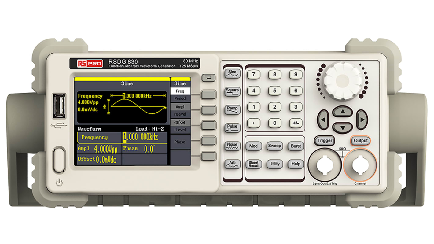 Generador de forma de onda arbitrario RS PRO, calibrado RS, frecuencia de 0 MHz → 30MHZ