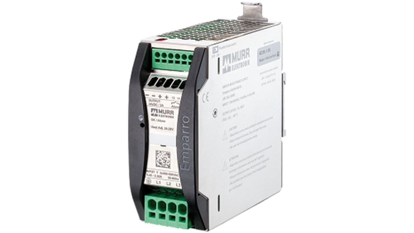 Murrelektronik Limited EMPARRO Switched Mode DIN Rail Power Supply, 400V ac, 24V dc dc Output, 5A Output, 120W