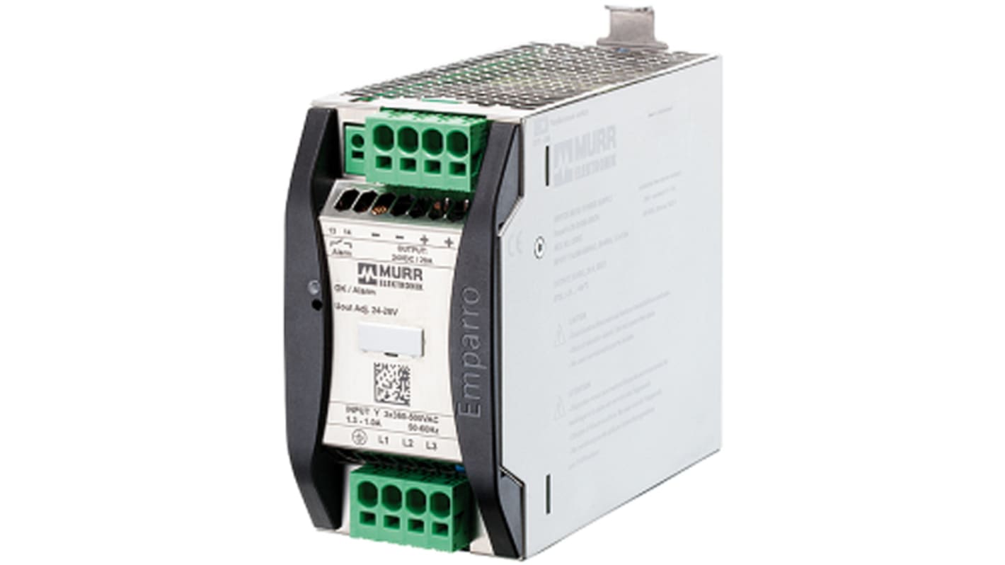 Murrelektronik EMPARRO 2, 3-Phasen Switch-Mode DIN-Schienen Netzteil 480W, 400V ac, 24V dc / 20A