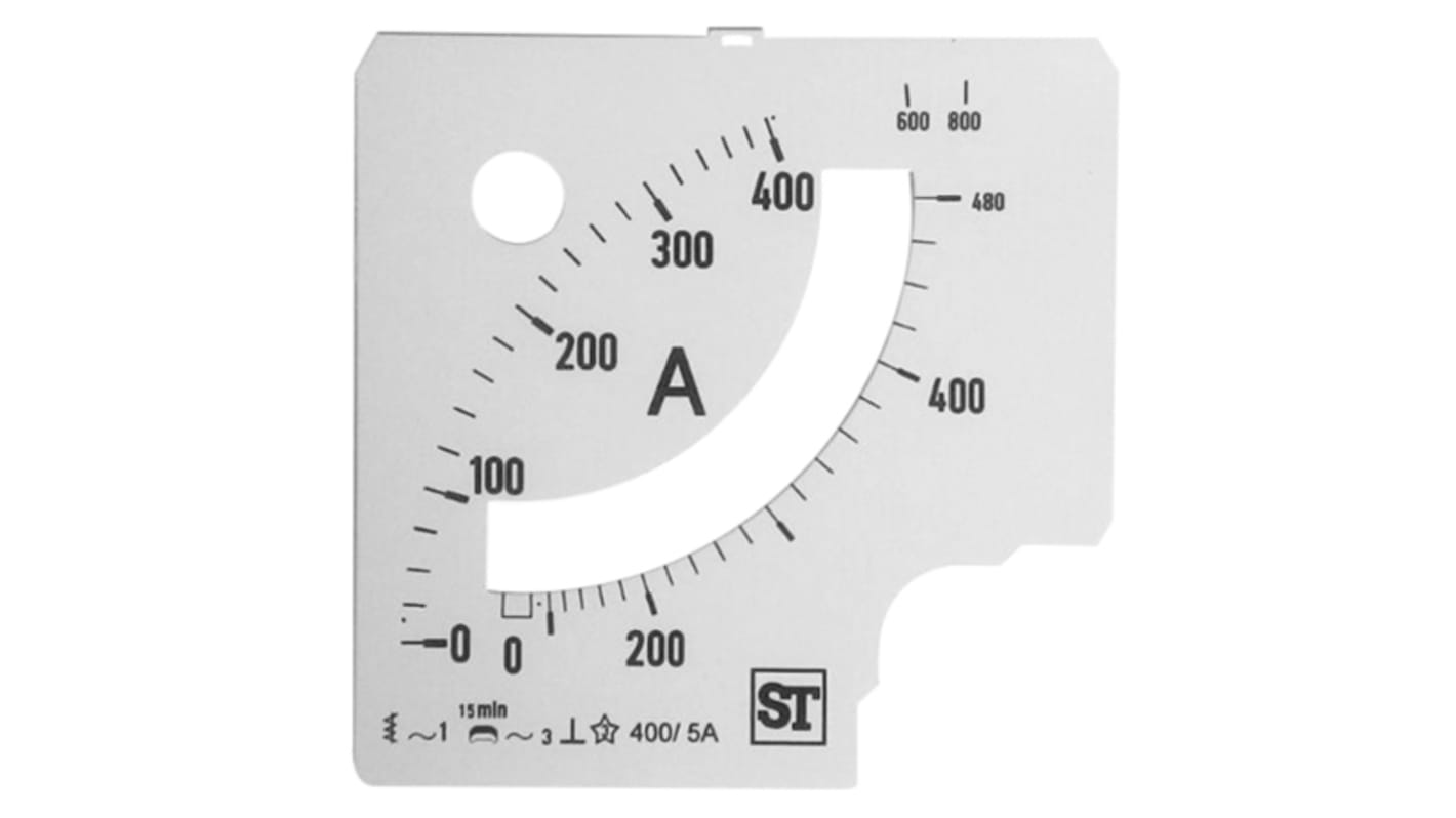 Měřicí stupnice, pro použití s: Analogový panelový ampérmetr 96 x 96
