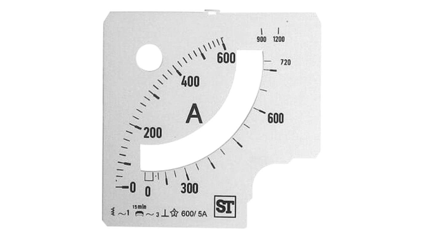 Měřicí stupnice, pro použití s: Analogový panelový ampérmetr 96 x 96