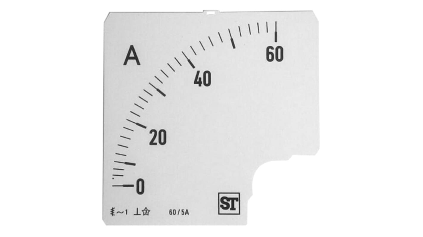 Echelle de compteur 60 A Sifam Tinsley Ampèremètre à panneau analogique 96 x 96