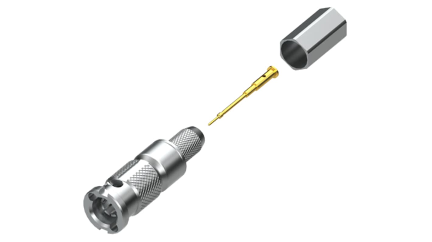 Samtec HD-BNC Series, Plug Cable Mount BNC Connector, 75Ω, Crimp Termination, Straight Body