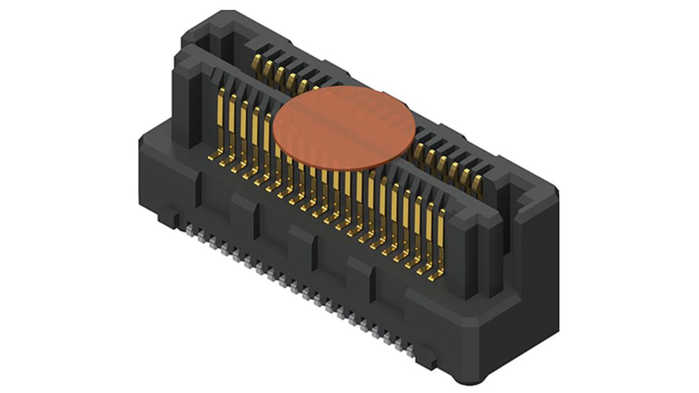 Samtec LSHM Series Straight Surface Mount PCB Header, 100 Contact(s), 0.5mm Pitch, 2 Row(s), Shrouded