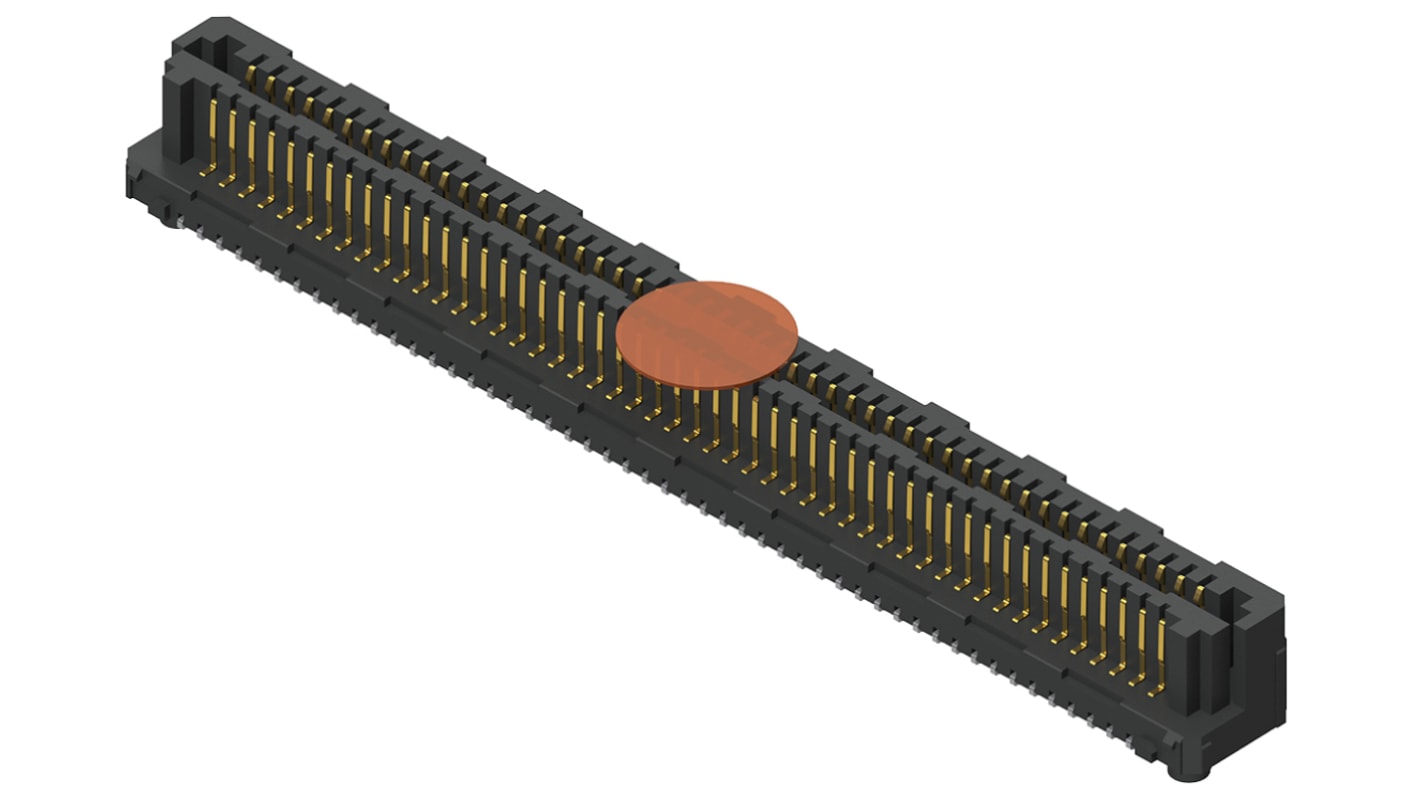 Samtec LSEM Series Straight Surface Mount PCB Header, 100 Contact(s), 0.8mm Pitch, 2 Row(s), Shrouded