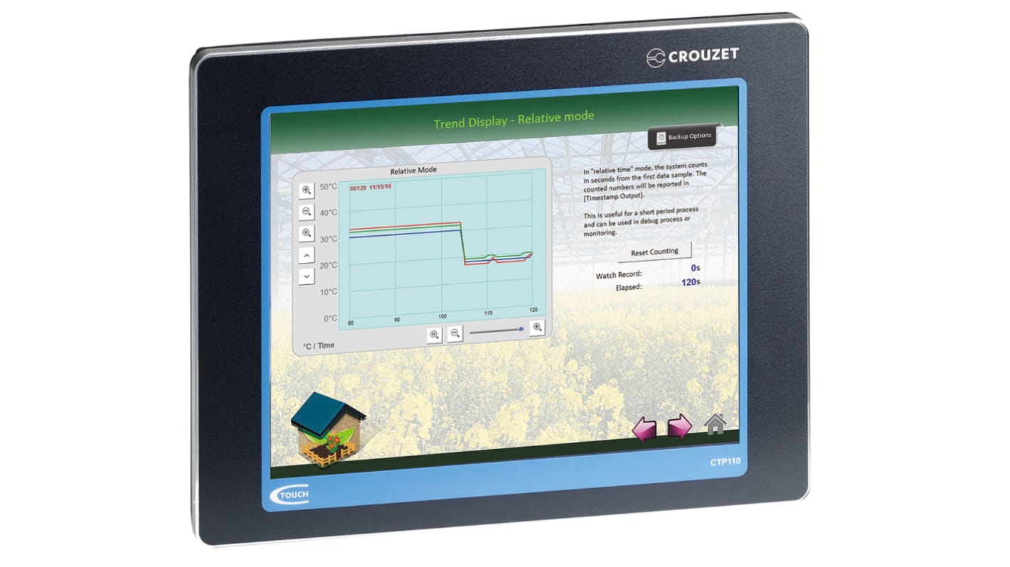 Crouzet Érintőképernyős HMI 9,7 in LCD em4, Millenium 3 Szín, 1024 x 768pixelek, 260,6x203,1x36,5 mm