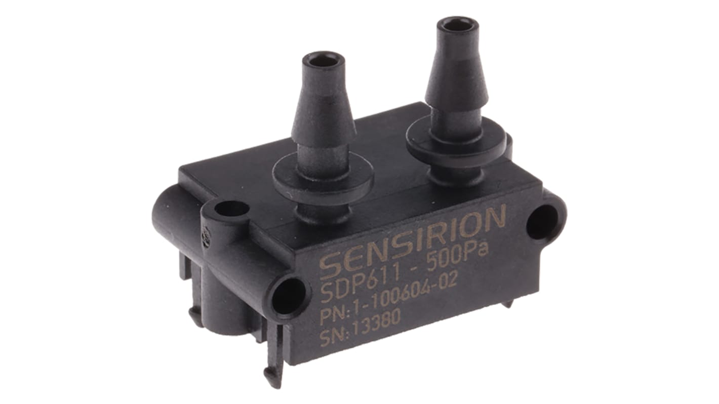 Sensirion Trykføler I2C udgang, Differens, For Luft, nitrogengas, oxygengas, max. tryk: 500Pa, 3,6 V 5,2 mm slange