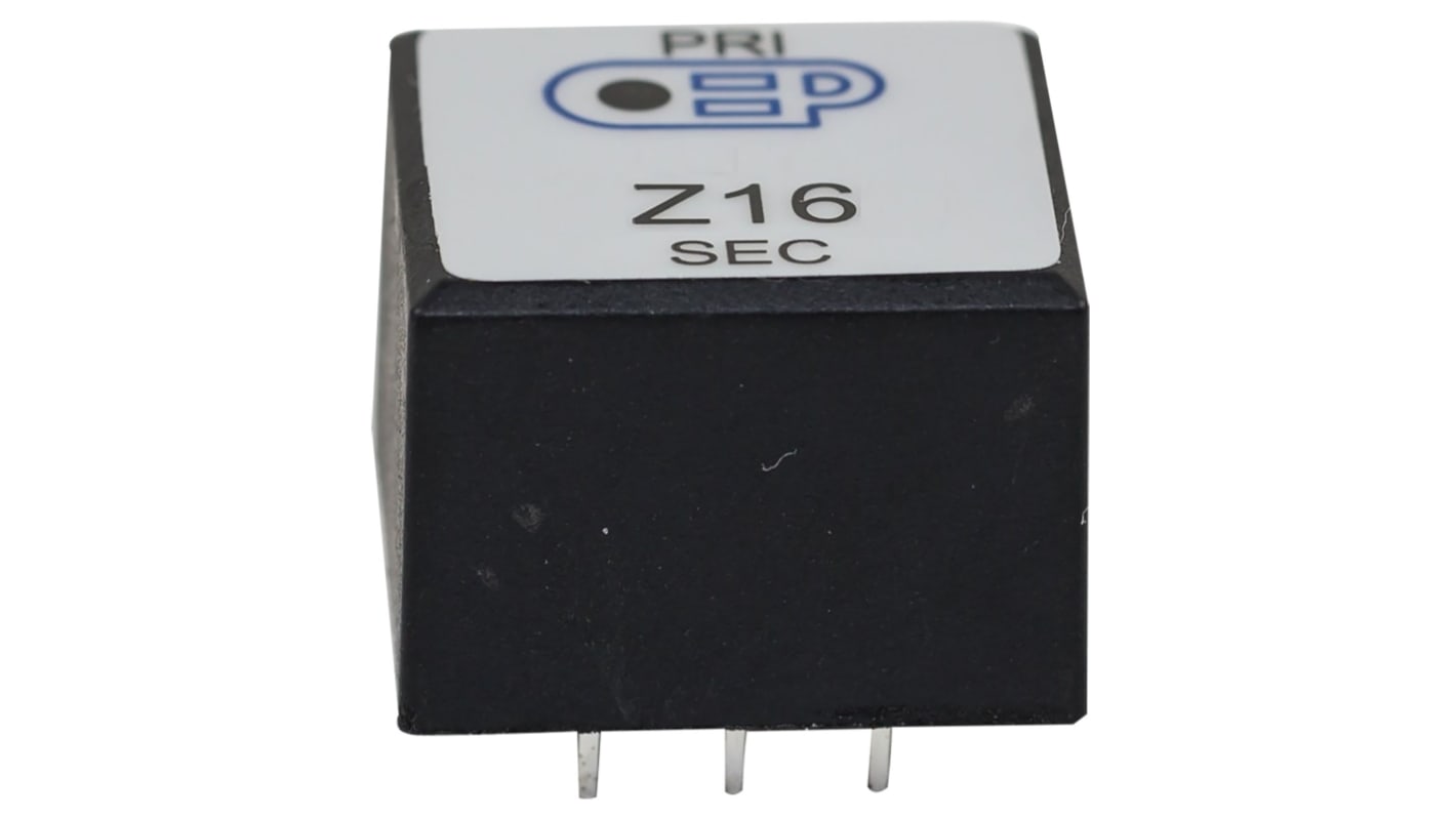 Audio transformátor, 200Ω, 1000V, Vrstvené, Průchozí otvor, 2mW, 1:2 C.T, 18 x 18 x 15mm, Zapouzdřený