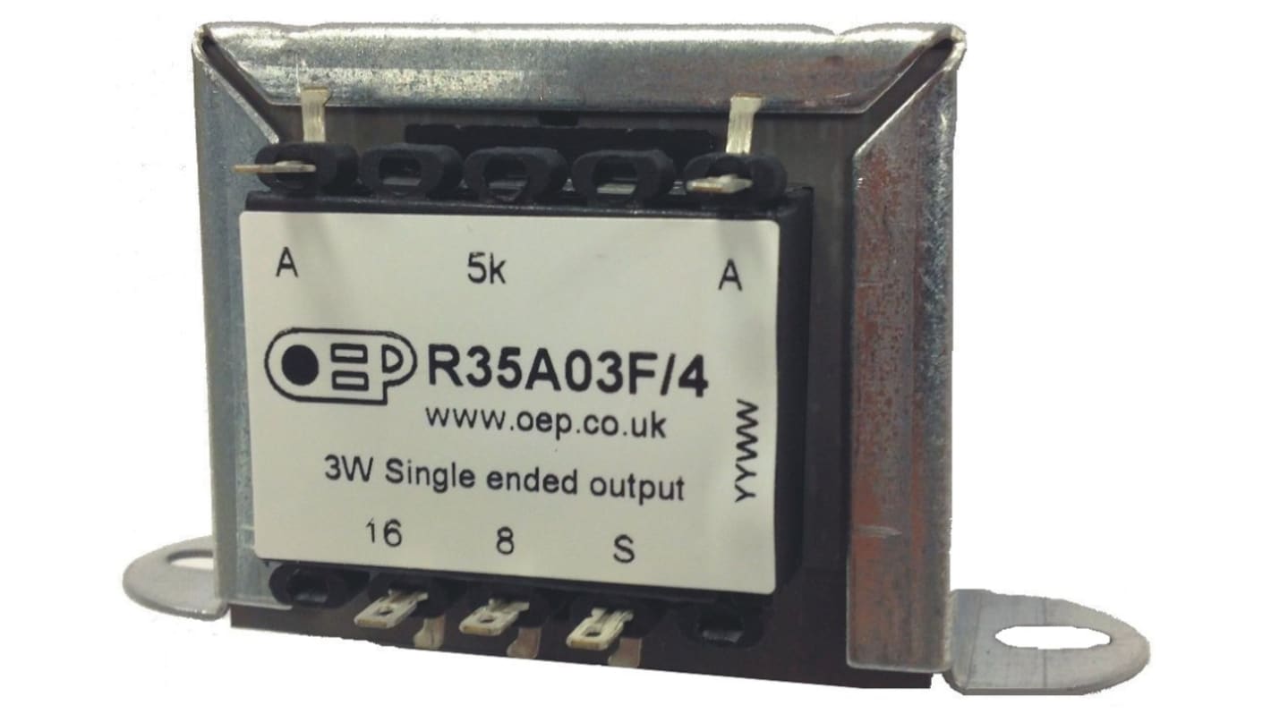 Audiotransformer, 12W, 4 Ω, 8 Ω, Panelmontering