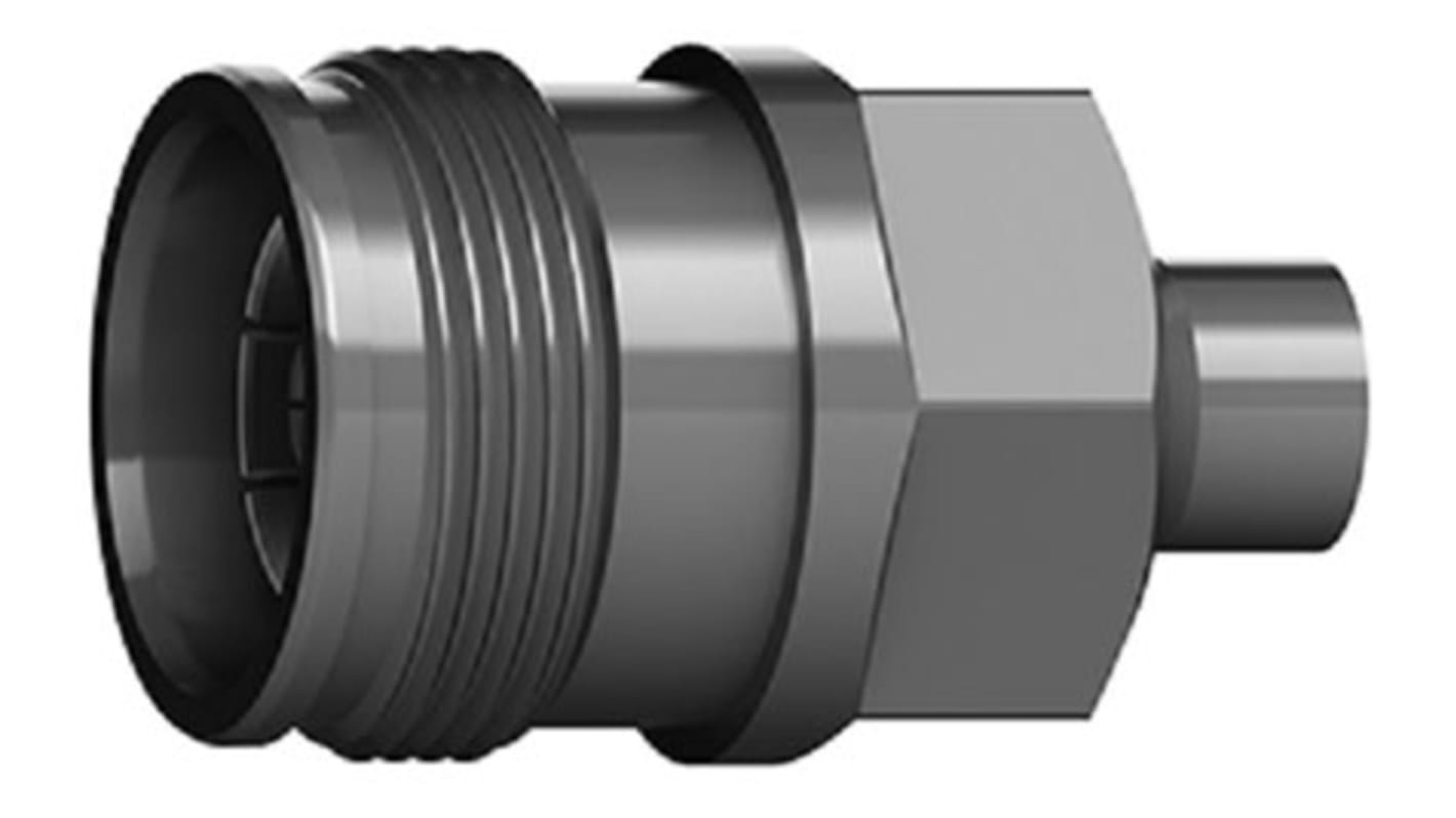 Konektor 4,3–10, řada: 4.3-10, Samice, Standardní, 50Ω, Krimpovací, orientace těla: Rovný, 6GHz, Kabelová montáž, IP67