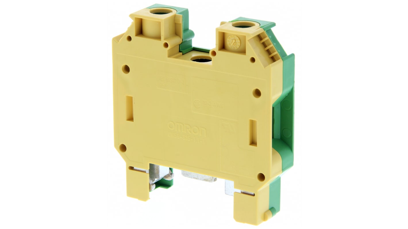 Omron XW5G Series Grey DIN Rail Terminal Block, 35mm², Single-Level, Screw Termination