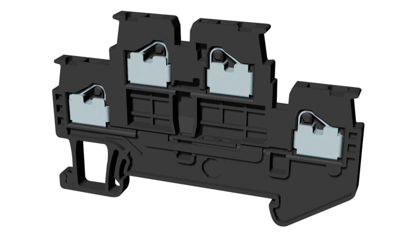 Omron XW5T Series Grey Non-Fused DIN Rail Terminal, 1.5mm², Double-Level, Push In Termination