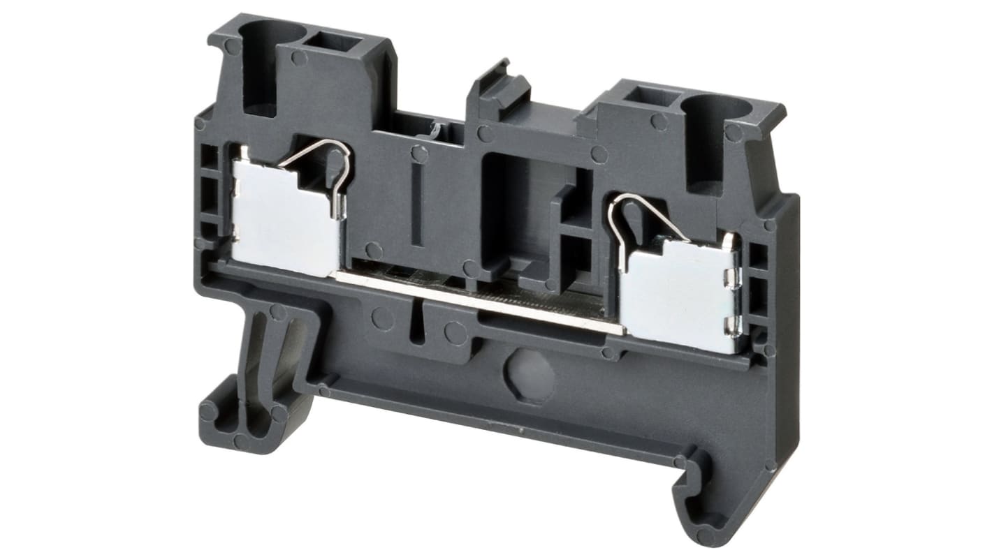 Omron XW5T Series Grey Non-Fused DIN Rail Terminal, 2.5mm², Single-Level, Push In Termination