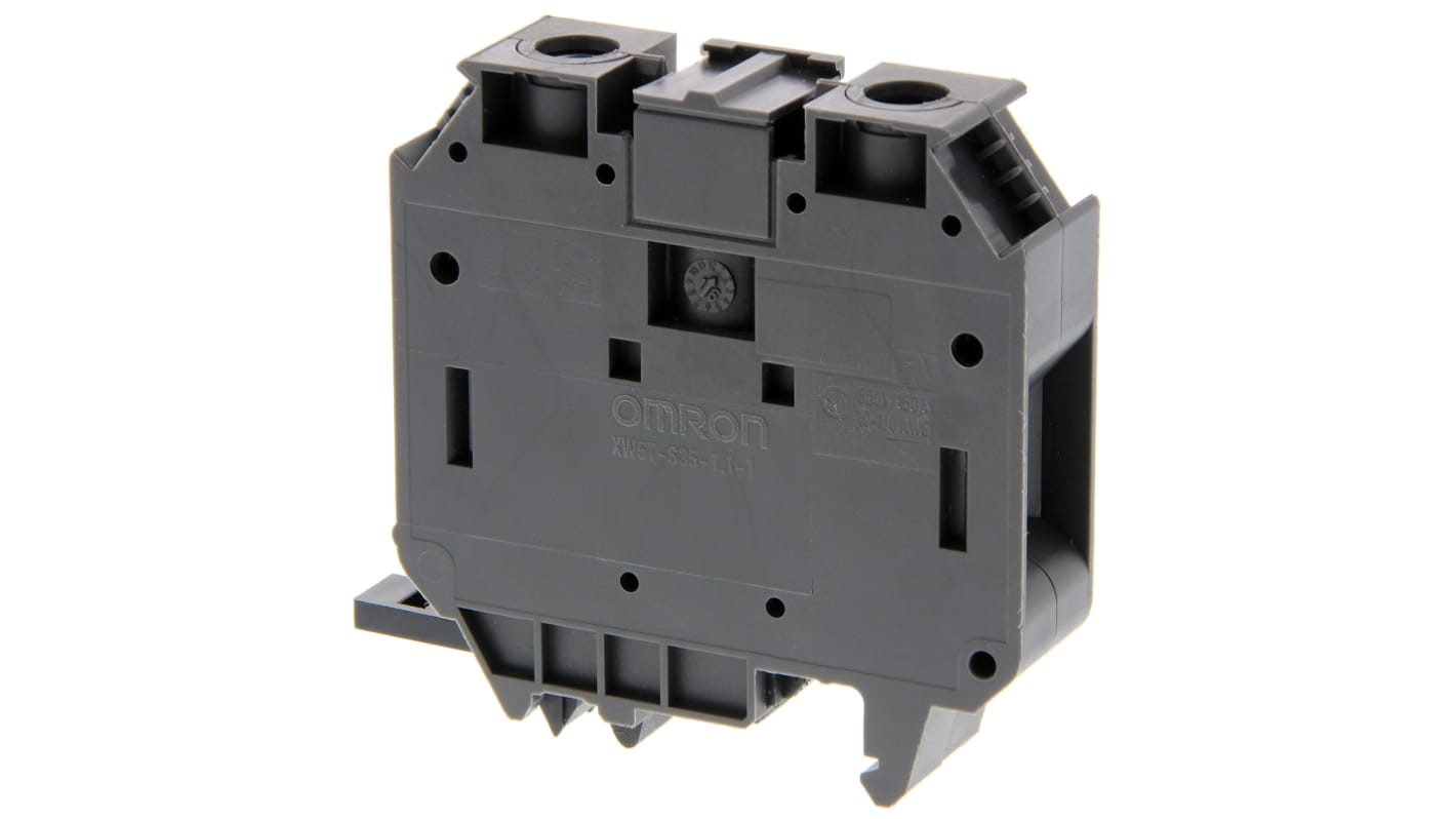 Omron XW5T Reihenklemmenblock Einfach Grau, 35mm², 800 V / 124 (IEC) A, 150 (UL) A