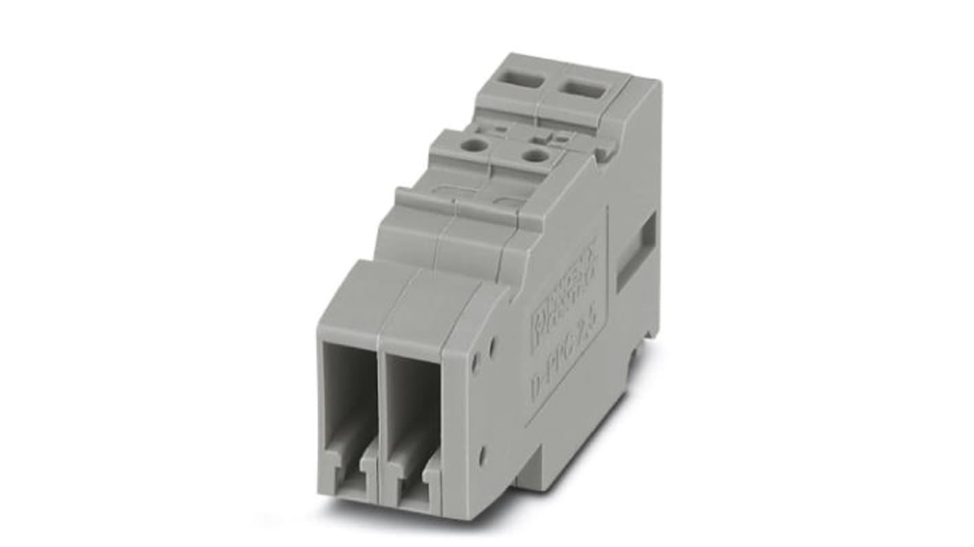 Phoenix Contact COMBI Series PPC 2,5/2 Non-Fused Terminal Block, 24A, 26 → 12 AWG, 26 → 14 (Flexible) AWG