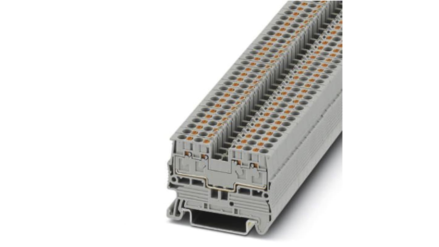 Phoenix Contact PT 2.5/S-QUATTRO CUS Series Feed Through Terminal Block, Push In Termination