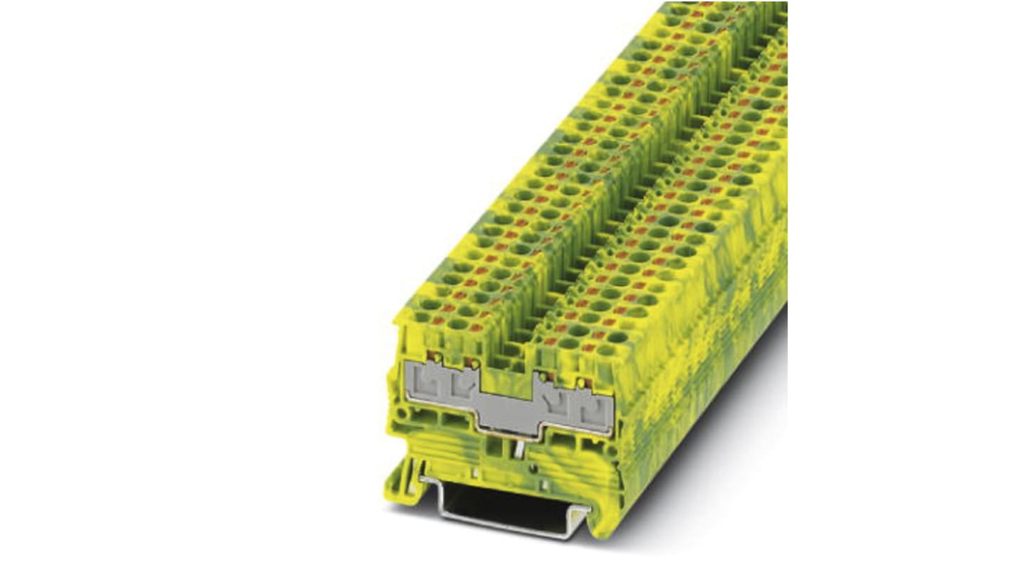 3211030 Phoenix Contact PT 2.5/SQUATTROPE CUS Series Earth Terminal Block, Push In