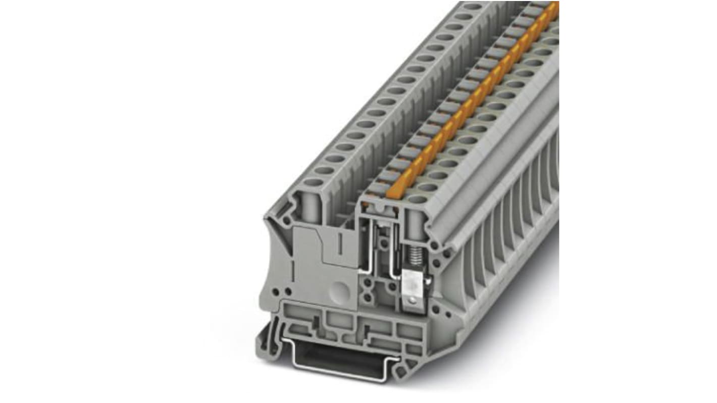 Phoenix Contact UT 6-MTL P/P Series Knife Disconnect Terminal Block, Push In Termination