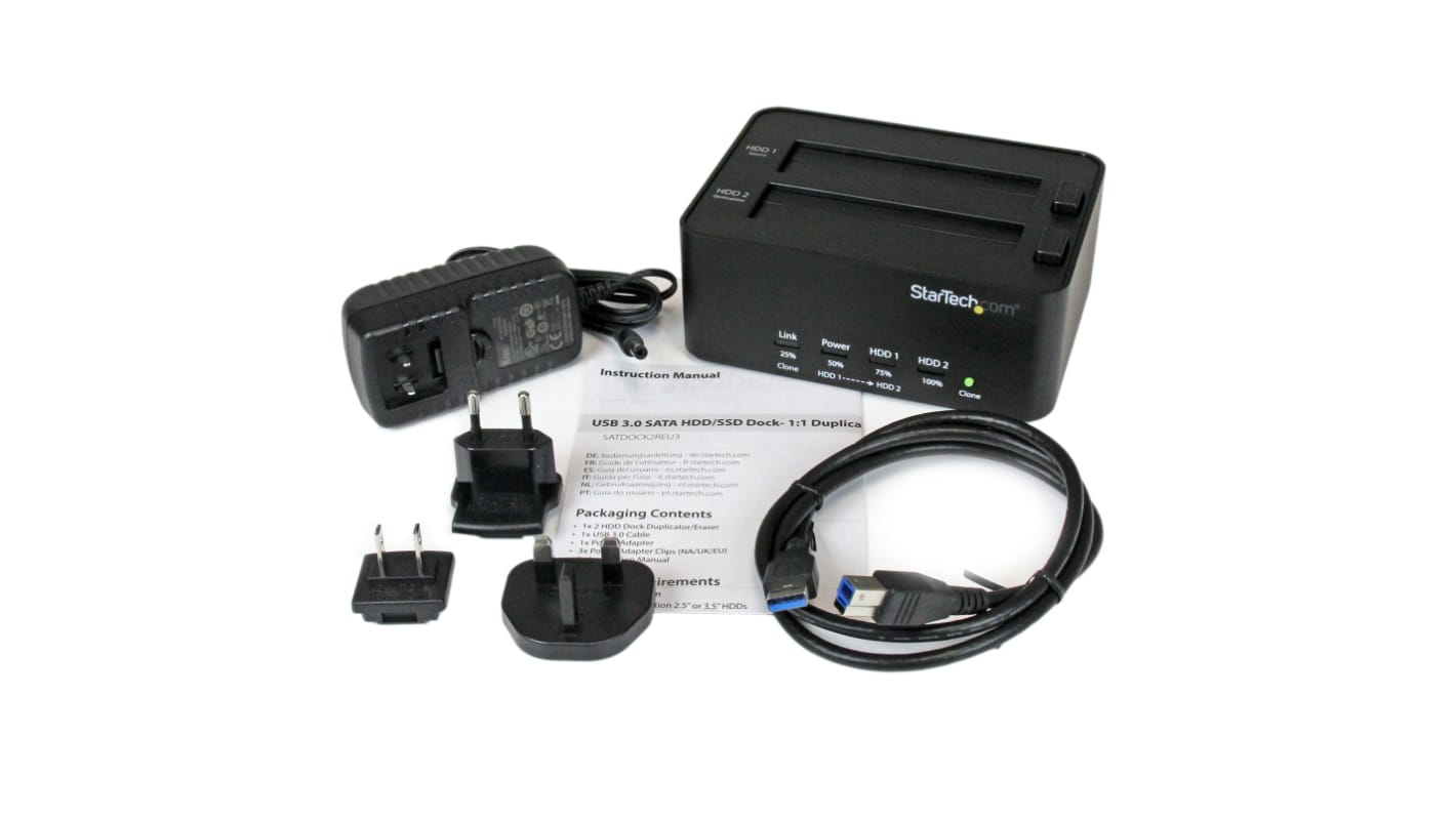 Hard Drive Dock Duplicator StarTech.com USB 3.0, 2 unità supportate