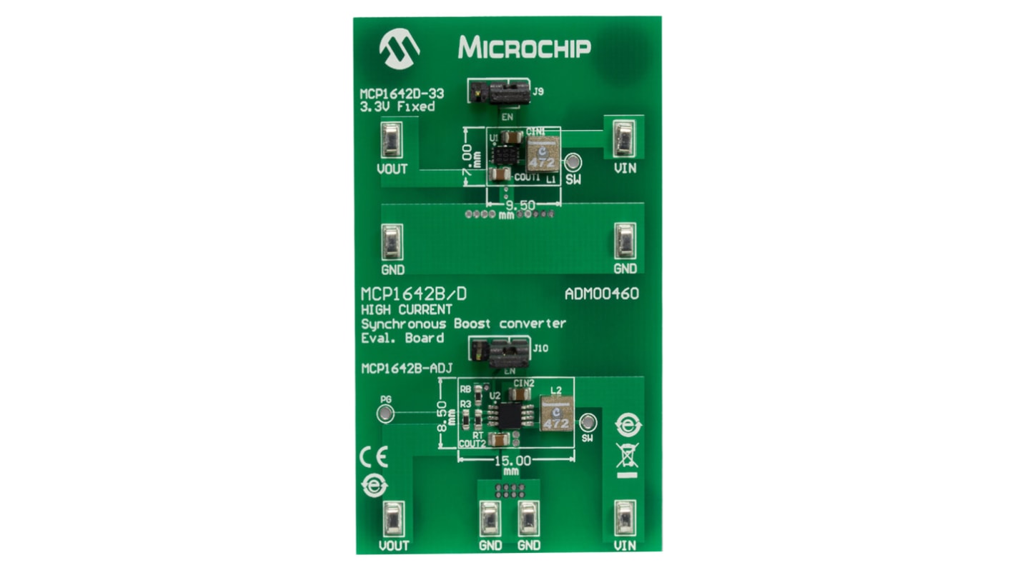 Placa de evaluación Convertidor de aumento Microchip - ADM00460