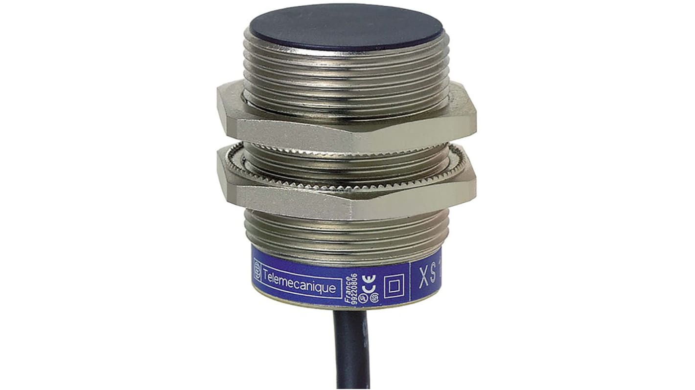 Sensor de proximidad Telemecanique Sensors, M30 x 1.5, alcance 10 mm, salida PNP, 12 → 24 V dc, IP68, 1kHz