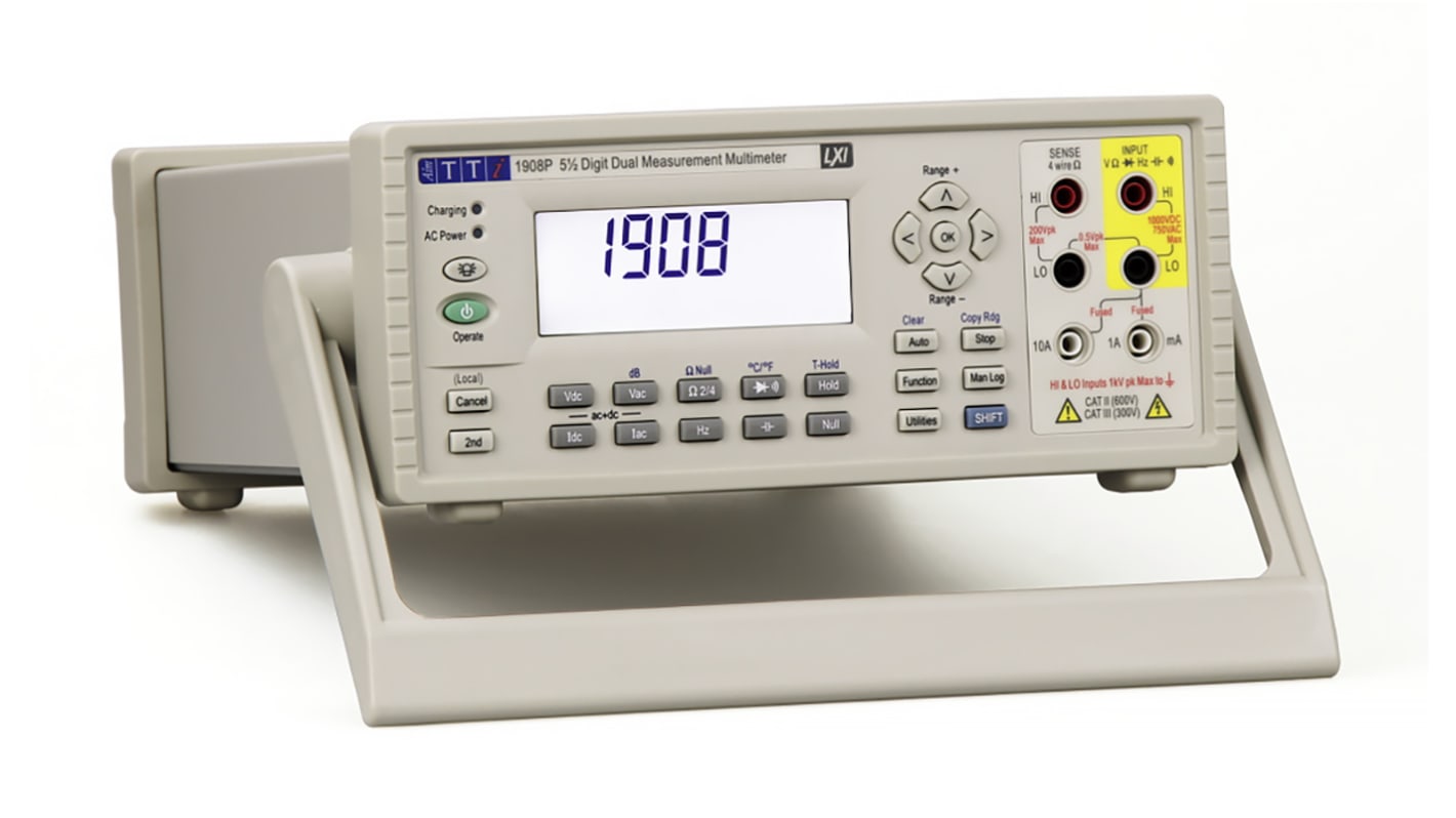 Multimètre numérique 1908P Aim-TTi de table, 1000V c.a. 10A c.a., Etalonné RS