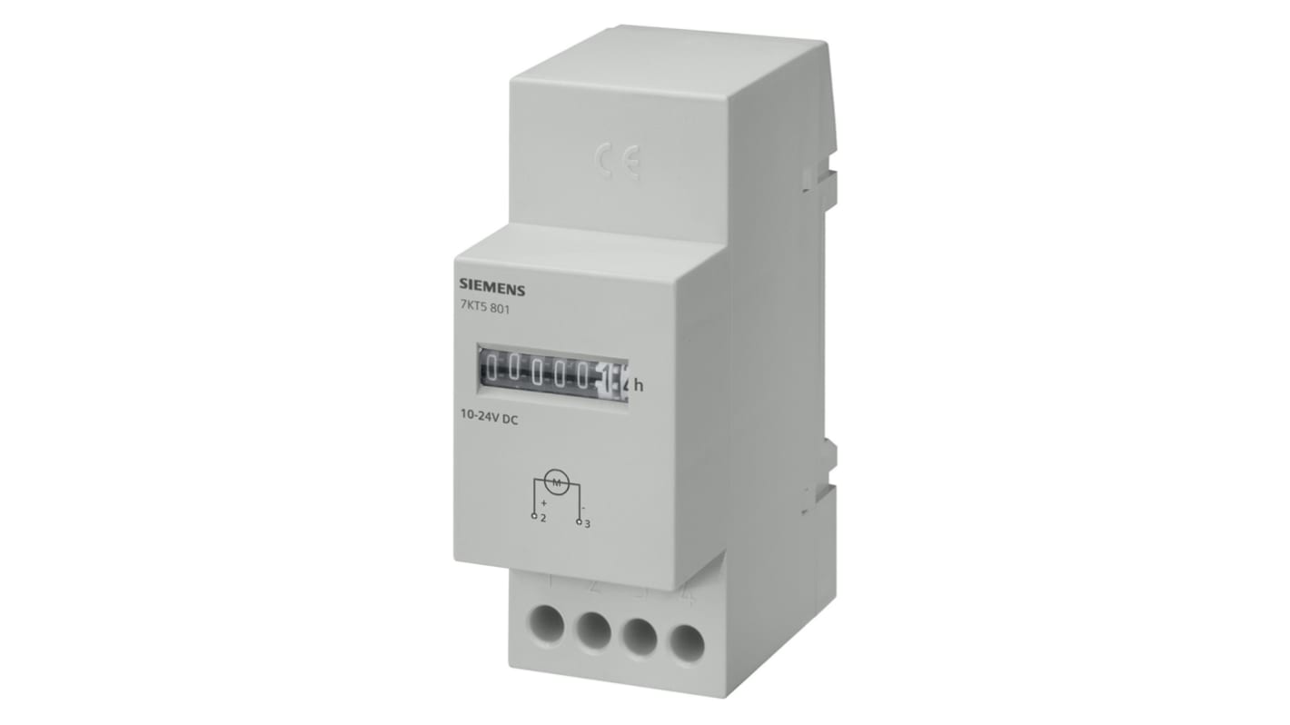 Licznik godzin 10 → 27 V DC Resetowanie Bez resetowania Siemens mechaniczny 7-cyfrowy Licznik