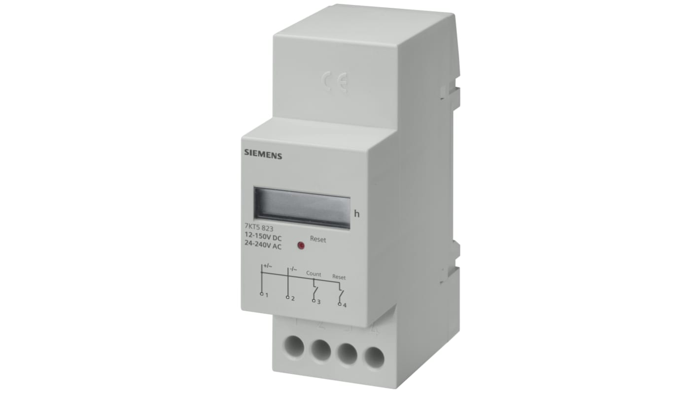 Siemens SENTRON Digitalzähler Mechanisch 7-stellig, Stunden, max. 50Hz, 12 → 150 V dc, 24 → 240 V ac