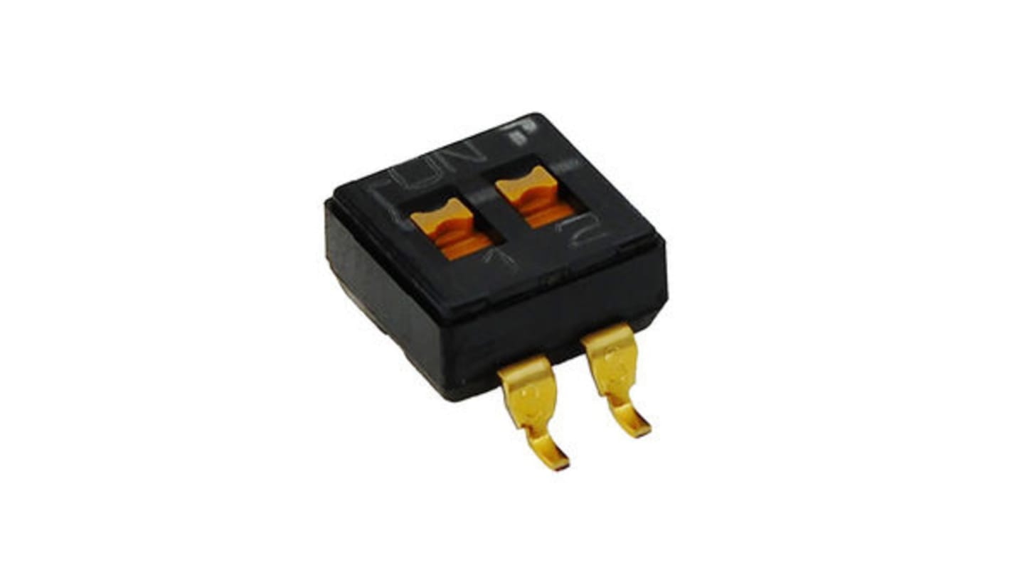 Alps Alpine 2 Way Surface Mount DIP Switch DPDT, Flat Actuator