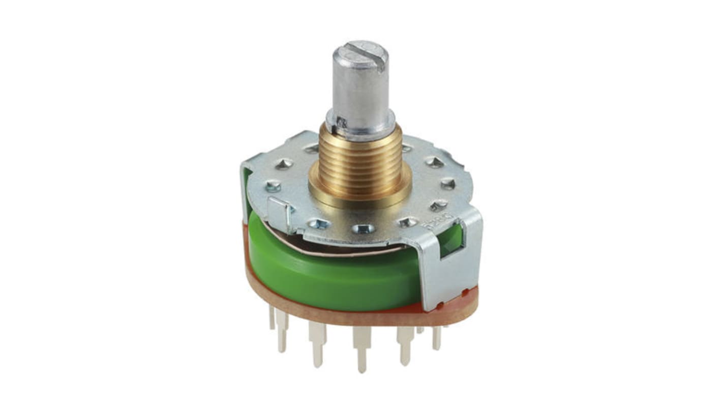 Alps Alpine, 5 Position DP5T Rotary Switch, 250 mA, PC Pin