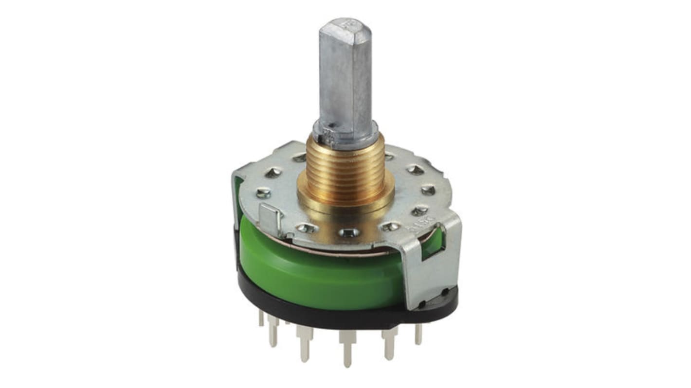 Alps Alpine, 6 Position DP6T Rotary Switch, 250 mA, PC Pin