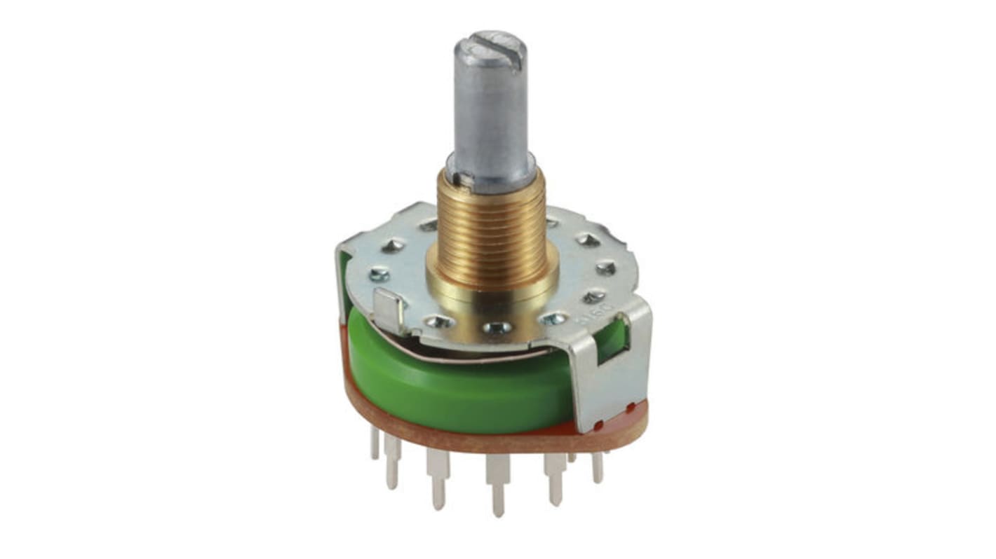 Alps Alpine, 4 Position 3P4T Rotary Switch, 250 mA, PC Pin