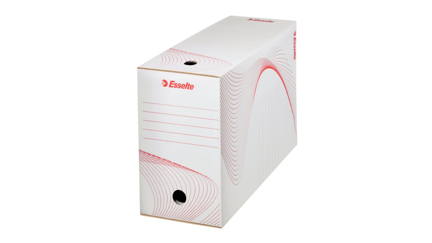 Caja archivadora Esselte 23608, A4, Tamaño Folio, Blanco, Cartón Ondulado, 250 x 150 x 352mm