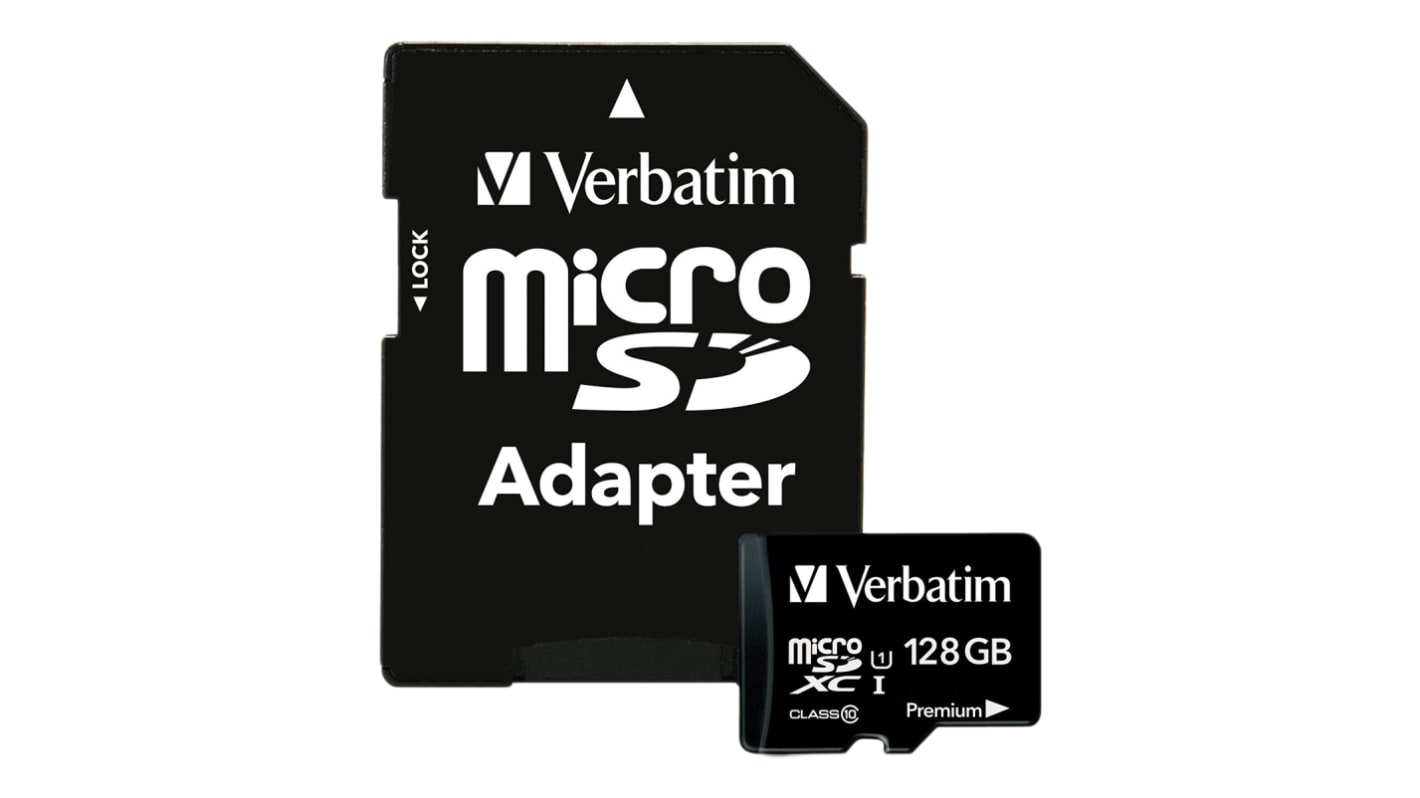 Verbatim 128 GB MicroSDHC Micro SD Card, Class 10, UHS-1 U1