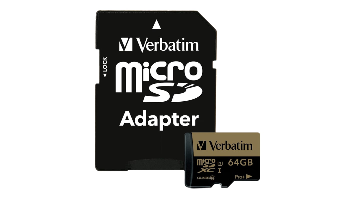 Verbatim Micro SD-kártya Nem MicroSDHC 64 GB PRO+